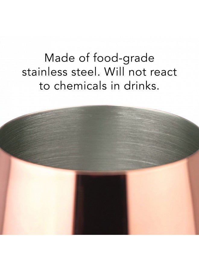 PG Copper/Rose Gold Stem Stainless Steel Wine Glass Set 4-18.5 oz - Image 2