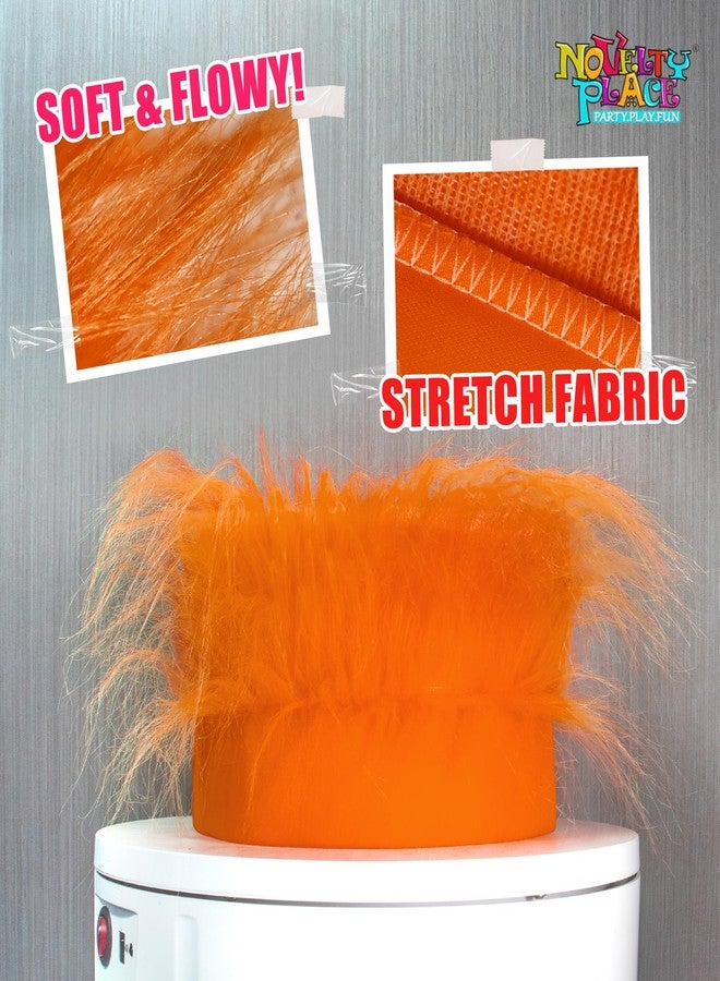 Novelty Place رباط رأس برتقالي شعره غريب من نوفيلتي بليس - باروكة شعر مجنونة ومرحة - مثالية للرياضة، الحفلات، الأزياء، الكوسبلاي، والهالوين - تناسب الأطفال، المراهقين والبالغين - Image 3