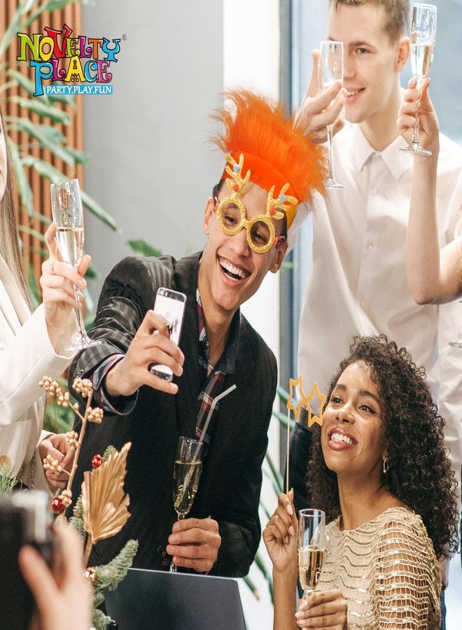 Novelty Place رباط رأس برتقالي شعره غريب من نوفيلتي بليس - باروكة شعر مجنونة ومرحة - مثالية للرياضة، الحفلات، الأزياء، الكوسبلاي، والهالوين - تناسب الأطفال، المراهقين والبالغين - Image 4