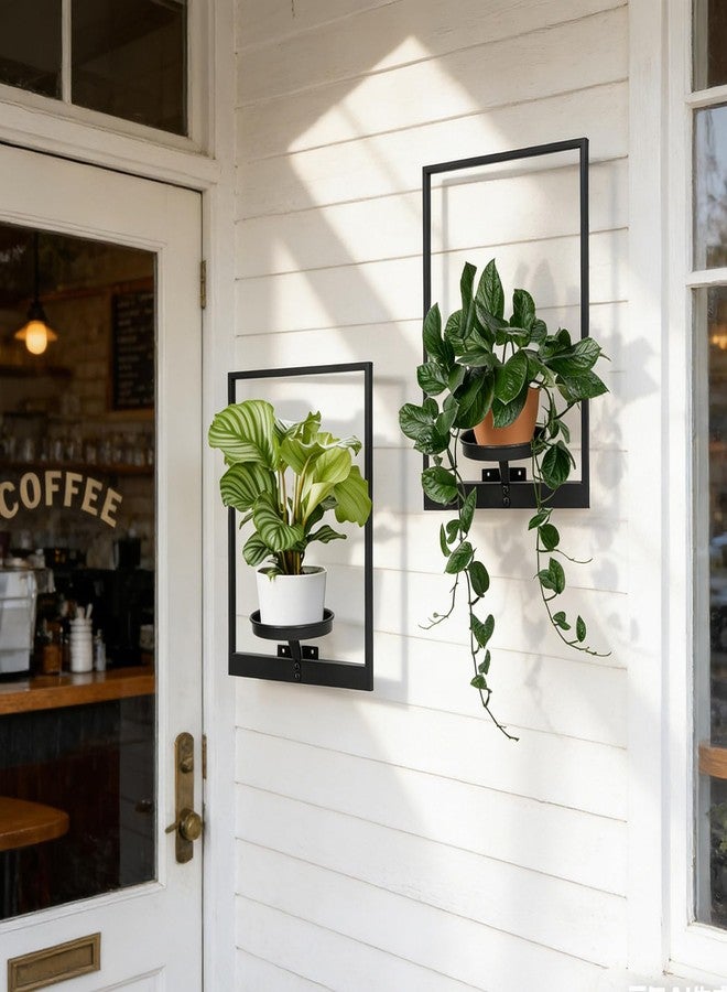storenization Wall Planters Window Plant Shelves Set of 2, Wall Plant Stand for Indoor Plants - Premium Metal Hanging Plant Holder for Indoor Outdoor Decor (Pots are not included) - Image 2