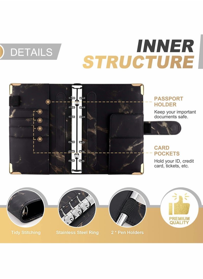 SYOSI Budget Binder with Zipper Envelopes, 14Pcs Budget Binder, Cash Envelopes for Budgeting, Money Organizer for Cash, Budget Planner with Cash Envelopes (Black)  - Image 5