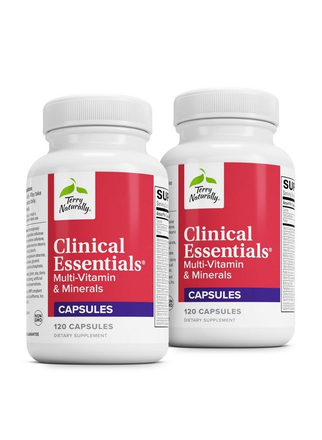 Terry Naturally Clinical Essentials - Supplement to Aid Bone, Cardiovascular & Immune Health - Supplement with Chelated Minerals - Supplement with B-Vitamins & Vitamin C - 120 Tablets (Pack of 2) - Image 1