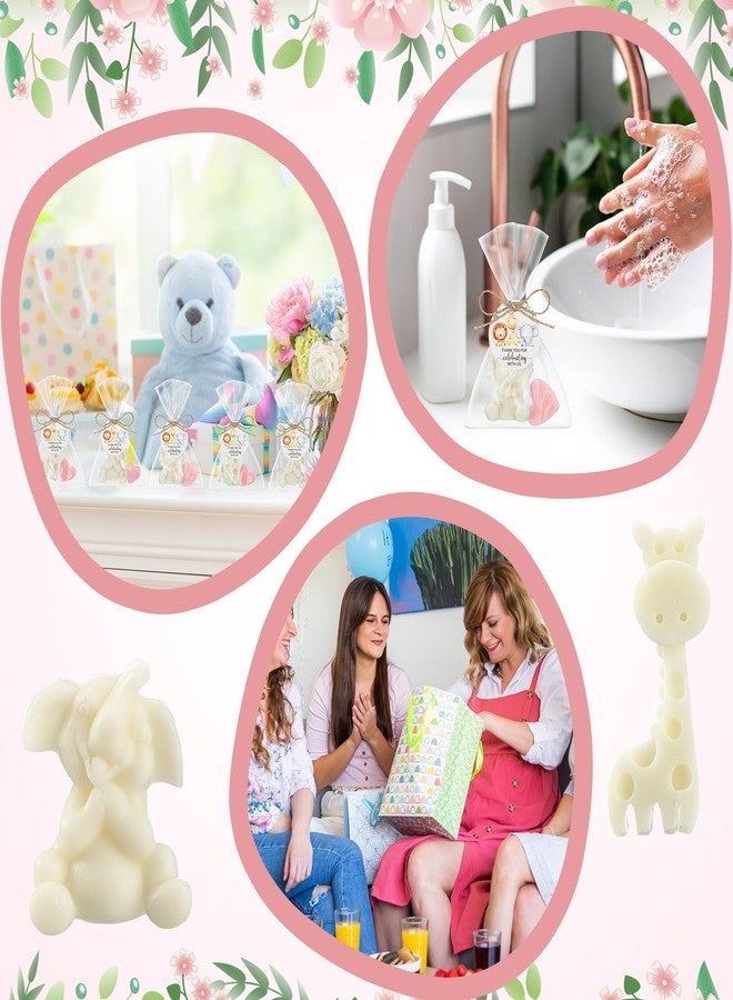Demissle 20 Sets Safari Animal Baby Shower Soaps Favors for Guests Jungle Greeting Card Bath Gift for Birthday Party (Pink) - Image 5