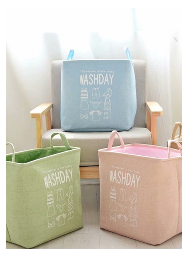 Foldable Laundry Basket Linen green 38*36.7*26cm - Image 4