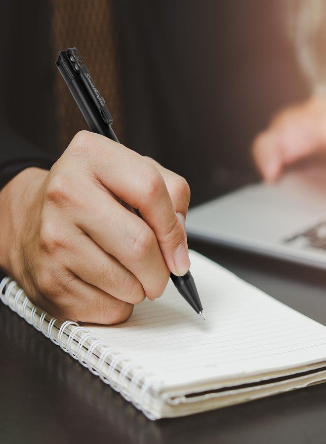 قلم SMOOTHERPRO ذو آلية الترباس | أسود | قلم حبر جاف من الفولاذ المقاوم للصدأ مع مشبك جيب | متوافق مع عبوات حبر Pilot G2 | قلم تخفيف الضغط | للاستخدام اليومي، مناسب للمكتب والمدرسة والأعمال (XH01) - Image 5