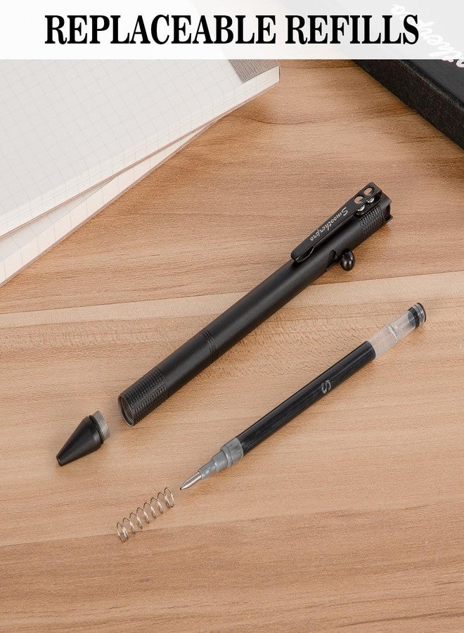 قلم SMOOTHERPRO ذو آلية الترباس | أسود | قلم حبر جاف من الفولاذ المقاوم للصدأ مع مشبك جيب | متوافق مع عبوات حبر Pilot G2 | قلم تخفيف الضغط | للاستخدام اليومي، مناسب للمكتب والمدرسة والأعمال (XH01) - Image 3