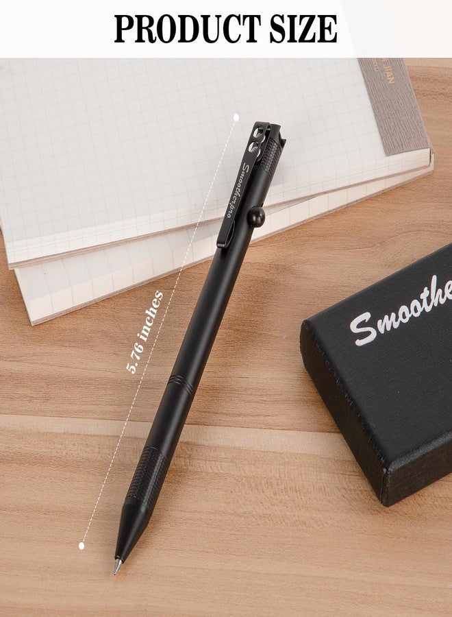 قلم SMOOTHERPRO ذو آلية الترباس | أسود | قلم حبر جاف من الفولاذ المقاوم للصدأ مع مشبك جيب | متوافق مع عبوات حبر Pilot G2 | قلم تخفيف الضغط | للاستخدام اليومي، مناسب للمكتب والمدرسة والأعمال (XH01) - Image 2