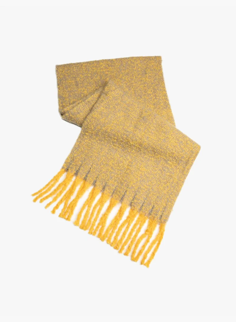 KOTON Soft Touch Tasseled Maxi Scarf