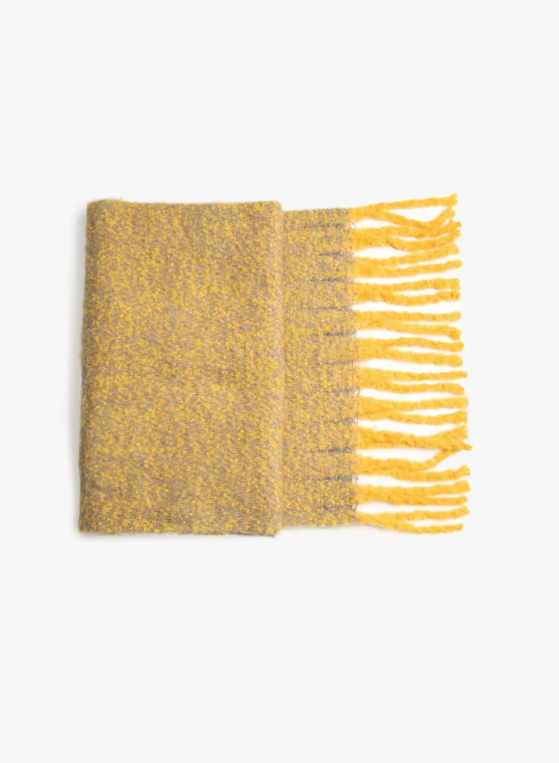 KOTON Soft Touch Tasseled Maxi Scarf