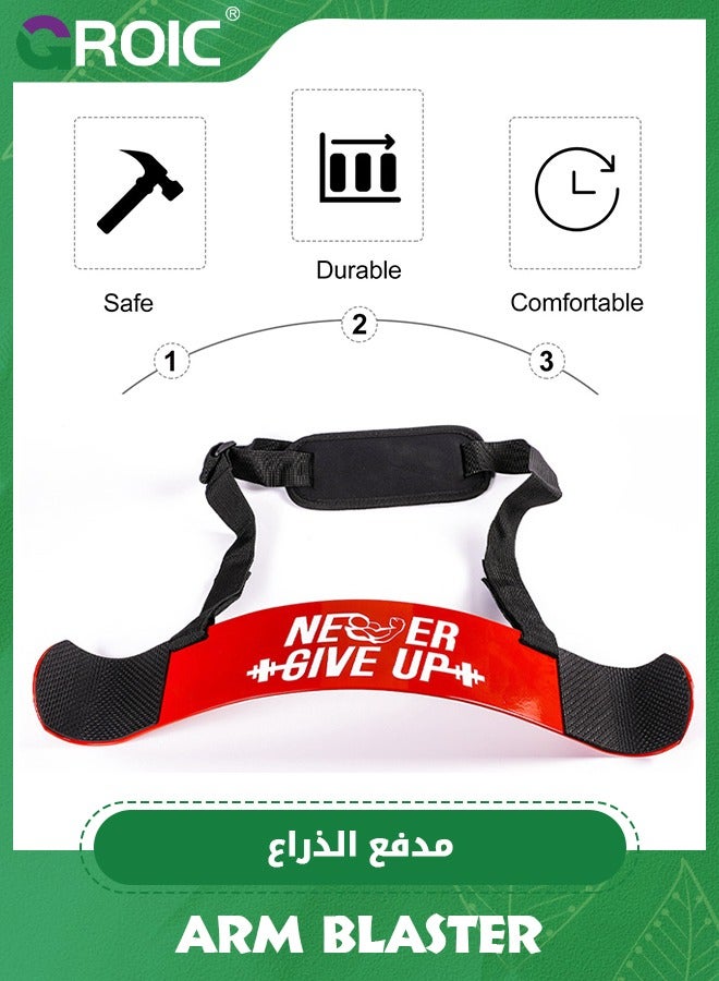 Arm Blaster with Wrist Wraps for Biceps & Triceps, Adjustable Bicep Curl Support Isolator for Big Arms Bodybuilding & Weightlifting, Thick Aluminum Biceps Workout Equipment,Adjustable Bicep Bomber