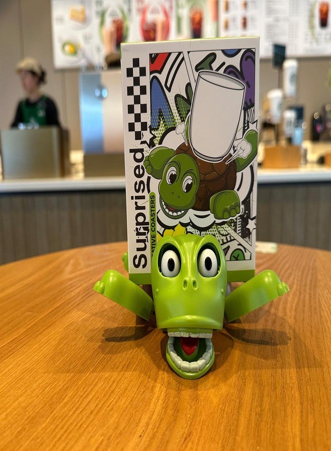 JOD® Turtle Cup Holder,Turtle Coaster with Funny Expression, Cup Holder with Liftable Limbs & Expressive Face for Turtles,Tortoise Lover Gag Gifts Home Decor(Light Green) - Image 4