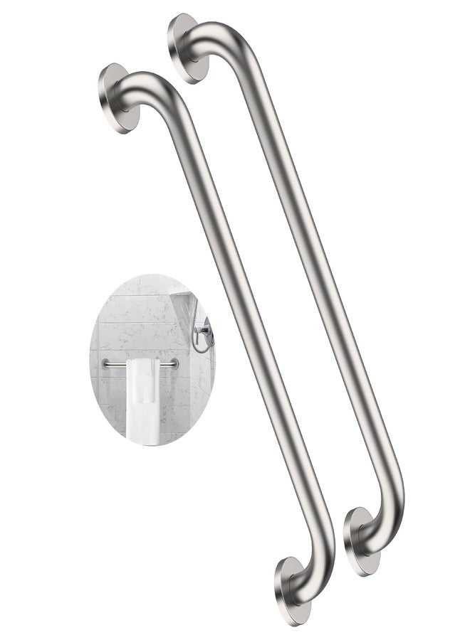 ZUEXT 2 Pack 24 Inch Shower Grab Bar, ZUEXT Satin Brushed Nickel Stainless Steel Bathroom Grab Bar, Shower Balance Bar,Safety Hand Rail Support,Handicap Elderly Senior Assist Bath Handle(1.25" Diameter) - Image 1
