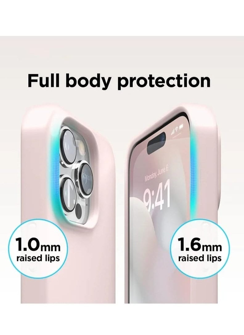 Generic - Silicone Case Cover Full Covered Anti Scratch Shockproof  For Apple iPhone 15 Pro Max (Pink) - Image 1