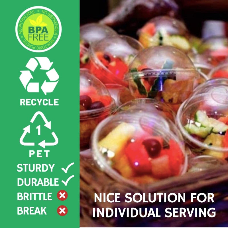 Aatriet 12 oz Clear Plastic Parfait Cups with Insert 3.25oz & Dome Lids No Hole - (20 Sets) Yogurt Fruit Parfait Cups  for Dips and Veggies  Take Away Breakfast and Snacks. No Leaking - Image 3