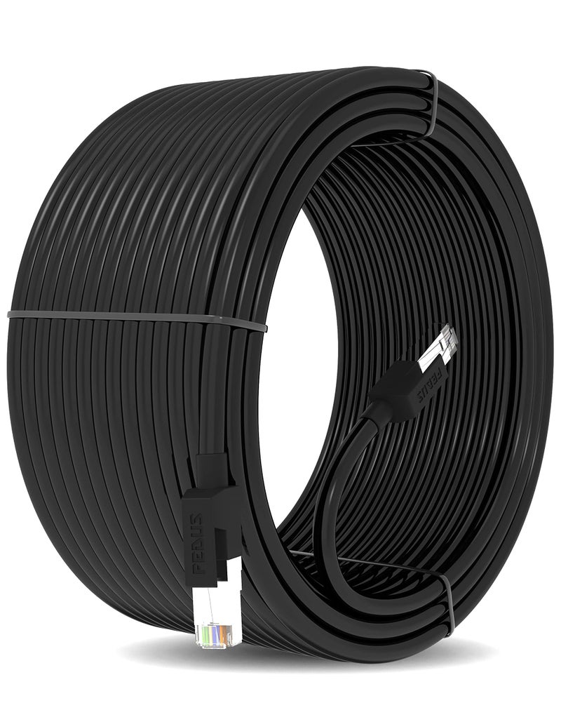 FEDUS 1.5 Meter Heavy Duty Outdoor Cat6 Cable Weatherproof/UV Resistant 10000mbps Ethernet Cable Suitable for Direct Burial Installations Ethernet Patch LAN Cable,Internet cable Network Cord Black - Image 1