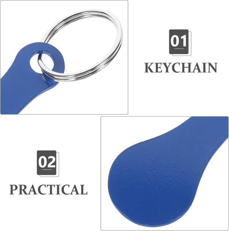 PRETYZOOM 5pcs Shopping Cart Token Keychain Set, Metal Trolley Token Key Rings with Key Chain Rings, Small Shopping Cart Coin Keychains for Grocery Store Use - Image 3