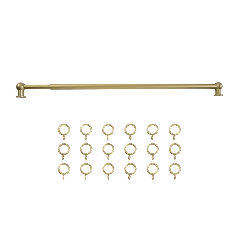 TWOPAGES 28" to 48" Gold Cafe Curtain Rod 1 Pack, Small Adjustable Rod Set with Rings for Windows Bedroom Kitchen Bathroom French Door - Image 1