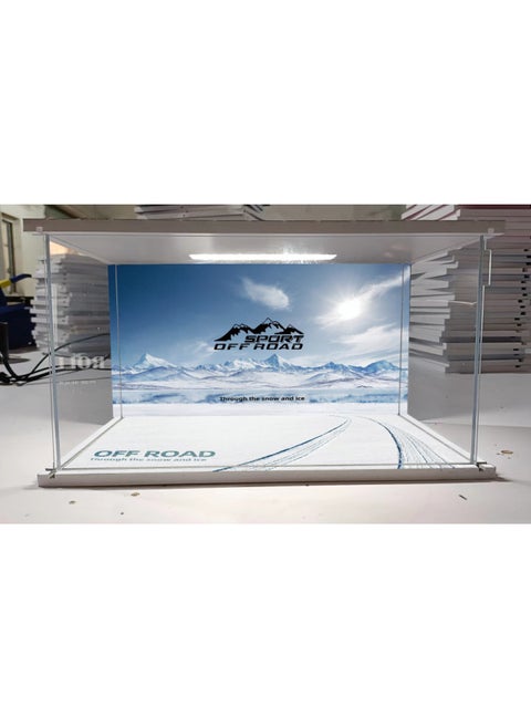 Adaptation 1:32/car Model Ornaments Car Model Display Scene Simulation Base Dust Cover Wholesale-Color:(Ice And Snow Scene)