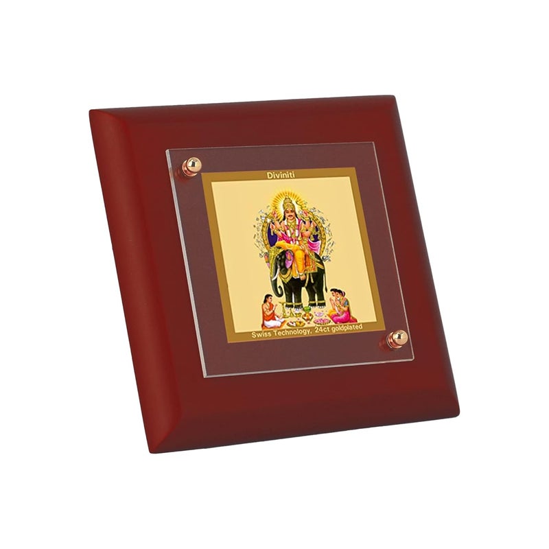 DIVINITI 24K Gold Plated Foil Vishwakarma RectangleSquare Wall Photo FrameTable DecorMdf 1A Wooden Wall Photo Frame AndReligious Photo Frame Idol For PoojaGifts Items95Cm X 95Cm - Image 5