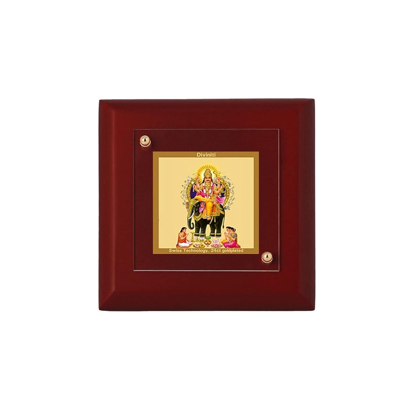 DIVINITI 24K Gold Plated Foil Vishwakarma RectangleSquare Wall Photo FrameTable DecorMdf 1A Wooden Wall Photo Frame AndReligious Photo Frame Idol For PoojaGifts Items95Cm X 95Cm - Image 1