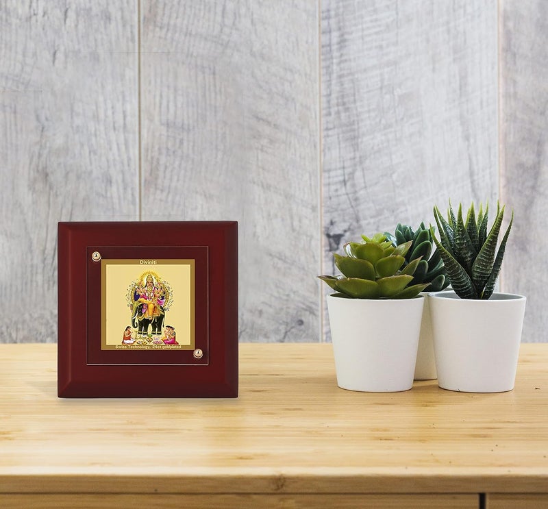 DIVINITI 24K Gold Plated Foil Vishwakarma RectangleSquare Wall Photo FrameTable DecorMdf 1A Wooden Wall Photo Frame AndReligious Photo Frame Idol For PoojaGifts Items95Cm X 95Cm - Image 3