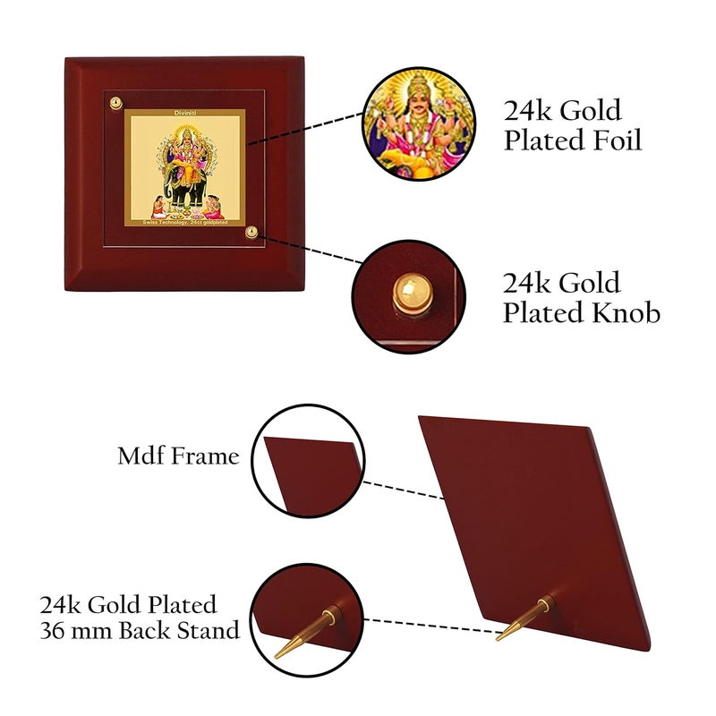 DIVINITI 24K Gold Plated Foil Vishwakarma RectangleSquare Wall Photo FrameTable DecorMdf 1A Wooden Wall Photo Frame AndReligious Photo Frame Idol For PoojaGifts Items95Cm X 95Cm - Image 4