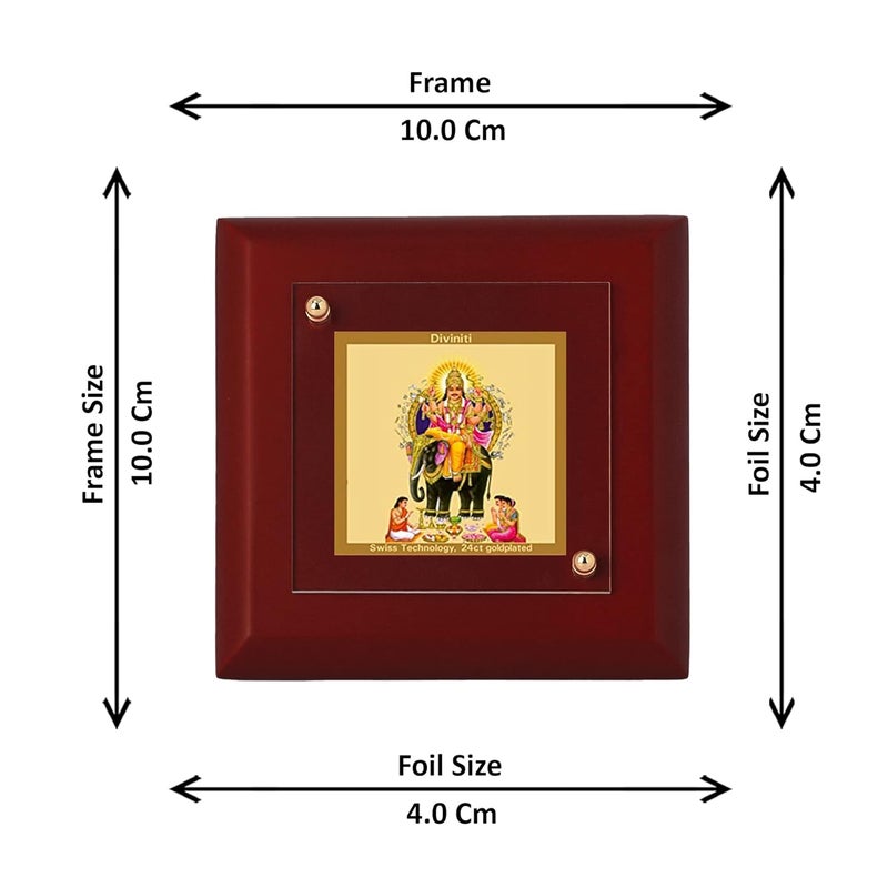 DIVINITI 24K Gold Plated Foil Vishwakarma RectangleSquare Wall Photo FrameTable DecorMdf 1A Wooden Wall Photo Frame AndReligious Photo Frame Idol For PoojaGifts Items95Cm X 95Cm - Image 2
