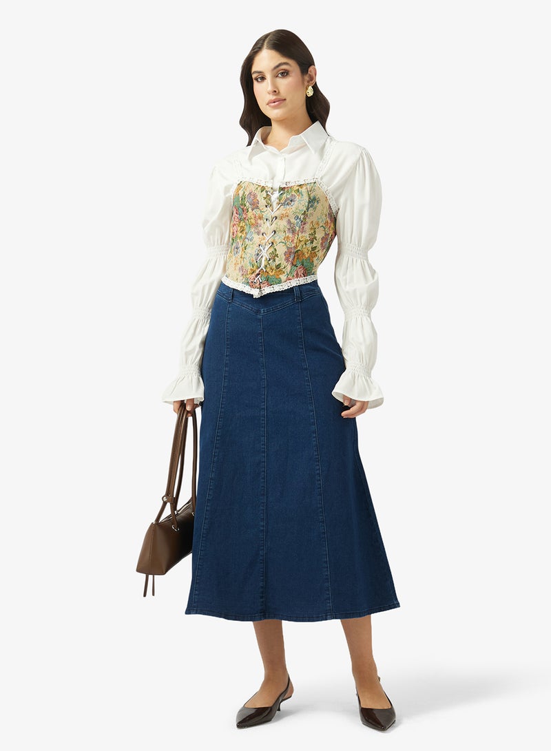 ELLA Denim A-line Skirt - Image 2