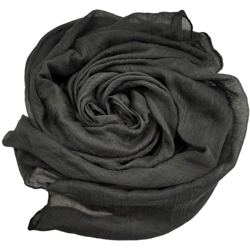 woogwin Women's Cotton Scarves Lady Light Soft Fashion Solid Scarf Wrap Shawl(One Size,Darkgrey) - Image 2