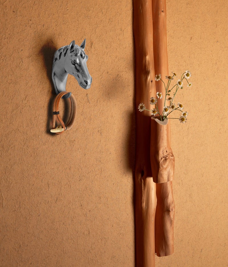 HERNGEE Horse Head Single Wall Hook/Hanger Animal Shaped Coat Hat Hook Heavy Duty, Rustic, Decorative Gift (Grey) - Image 5