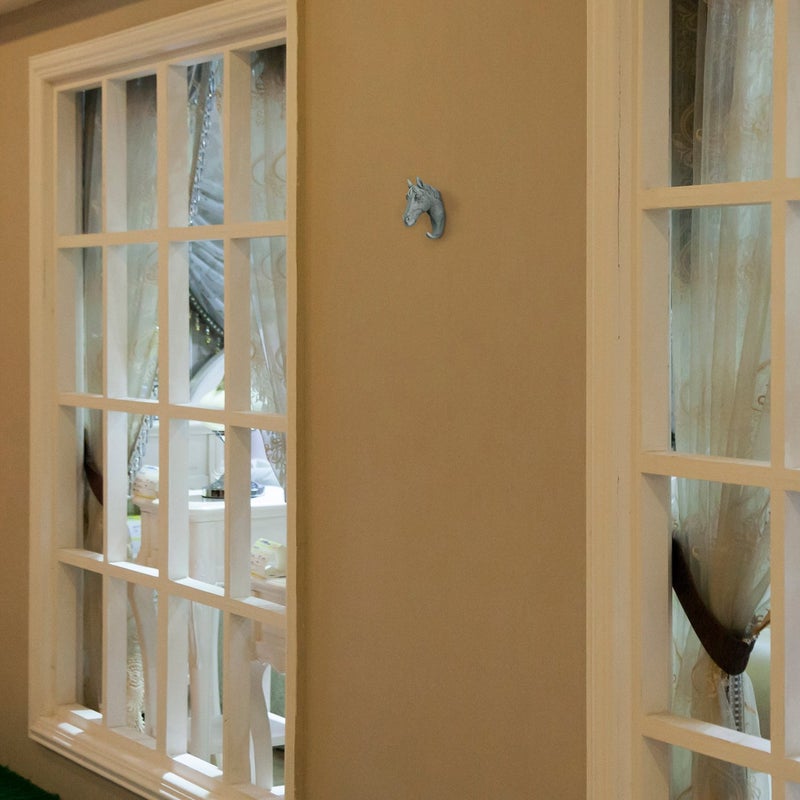 HERNGEE Horse Head Single Wall Hook/Hanger Animal Shaped Coat Hat Hook Heavy Duty, Rustic, Decorative Gift (Grey) - Image 4