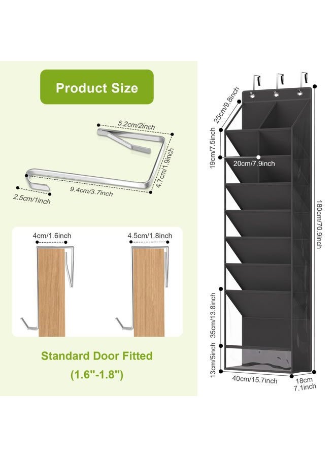 VERONLY Over the Door Shoe Organizer, Hanging Shoe Rack for Closet with 16-20 Pairs Capacity, Foldable Storage for Shoes, Boots, Sneakers, for Dorm Room, Apartment, Small Spaces（Black - Image 3