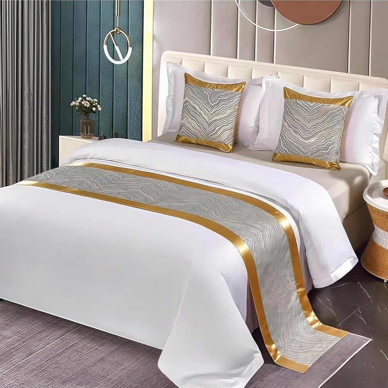 Bed Runner Breathable Modern Bedding Scarf Protection Bed Throw Cover for Bedroom Hotel,C-50 * 260cm - Image 1
