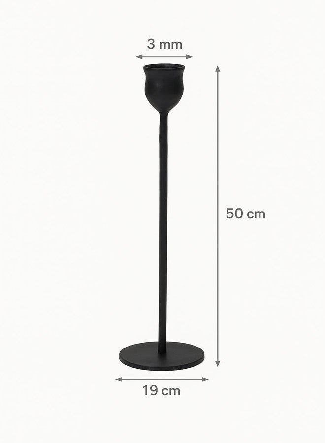 Kara Homes Set of 3 Black Metal Candle Holders - Tall Decorative Stands for Pillar Candles - Elegant Home Décor for Living Room, Dining Table & Gifting for Home - Image 2
