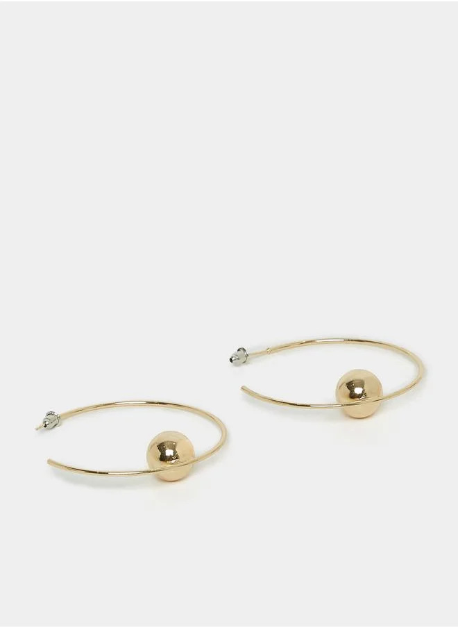 Styli Big Ball Design Hoop Earrings