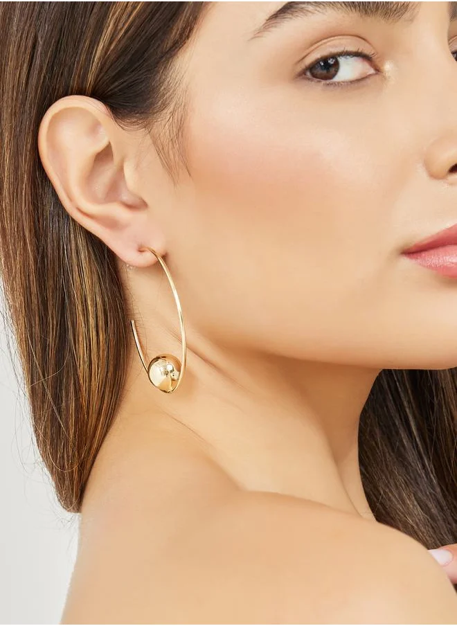 Styli Big Ball Design Hoop Earrings