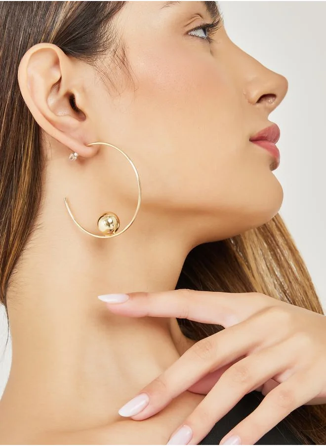 Styli Big Ball Design Hoop Earrings