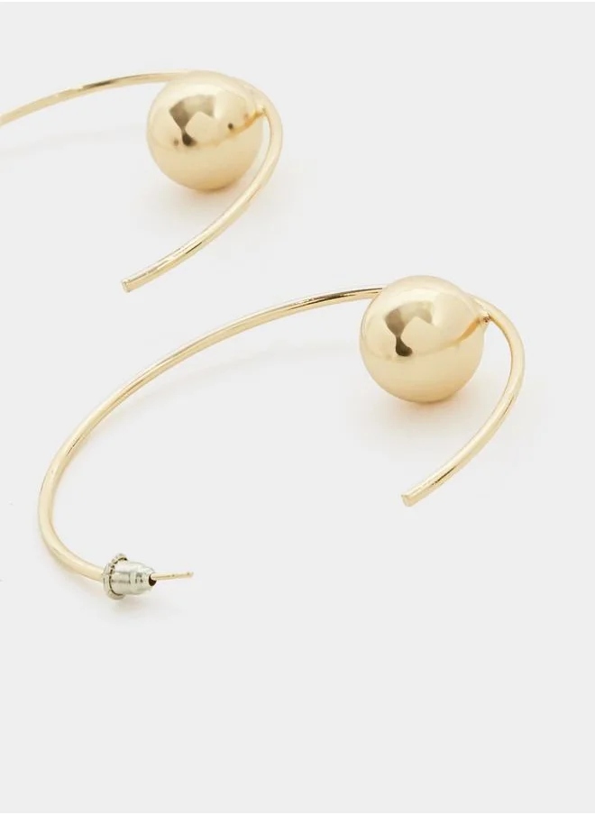 Styli Big Ball Design Hoop Earrings