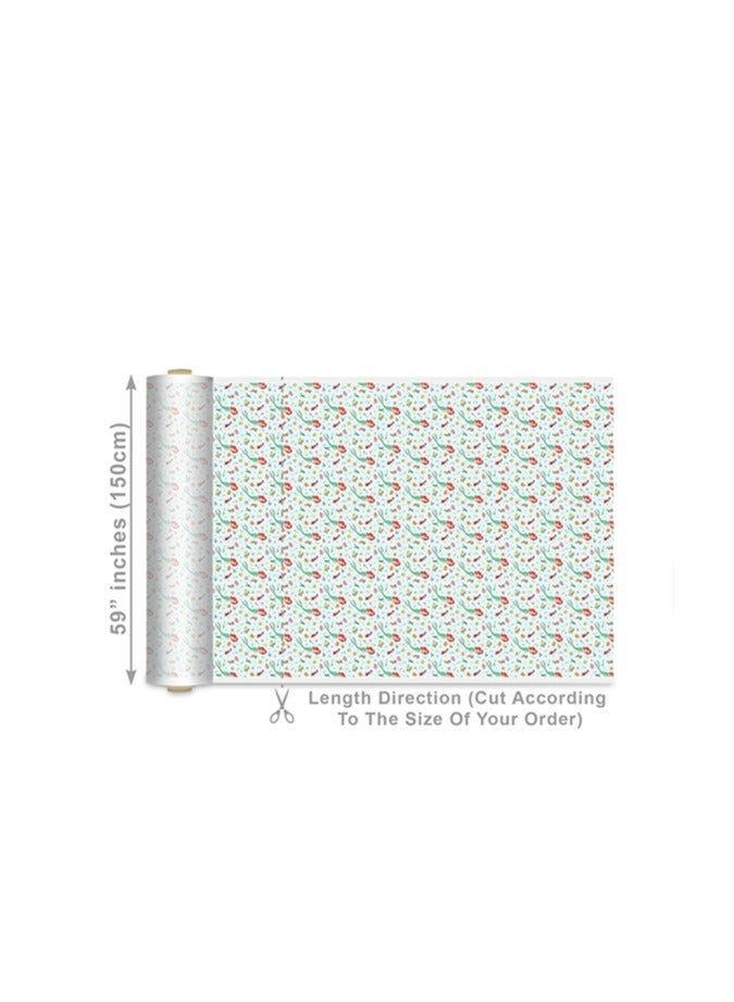 Vellato Al Lail Aramny Silk Fabric By The Yard Light Blue Red Mermaids Fish Jalabiya Makhweer Dressmaking 58 Inches Width - Image 2