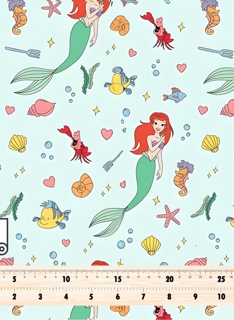 Vellato Al Lail Aramny Silk Fabric By The Yard Light Blue Red Mermaids Fish Jalabiya Makhweer Dressmaking 58 Inches Width - Image 4