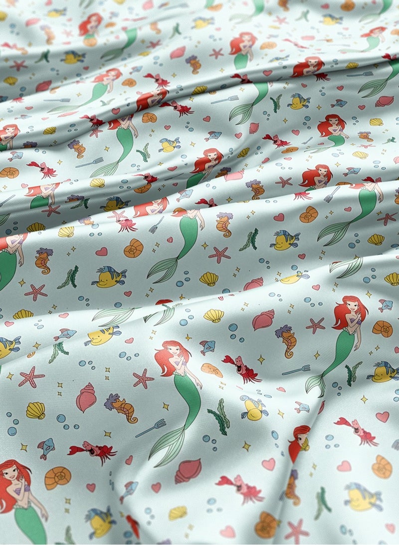 Vellato Al Lail Aramny Silk Fabric By The Yard Light Blue Red Mermaids Fish Jalabiya Makhweer Dressmaking 58 Inches Width - Image 3