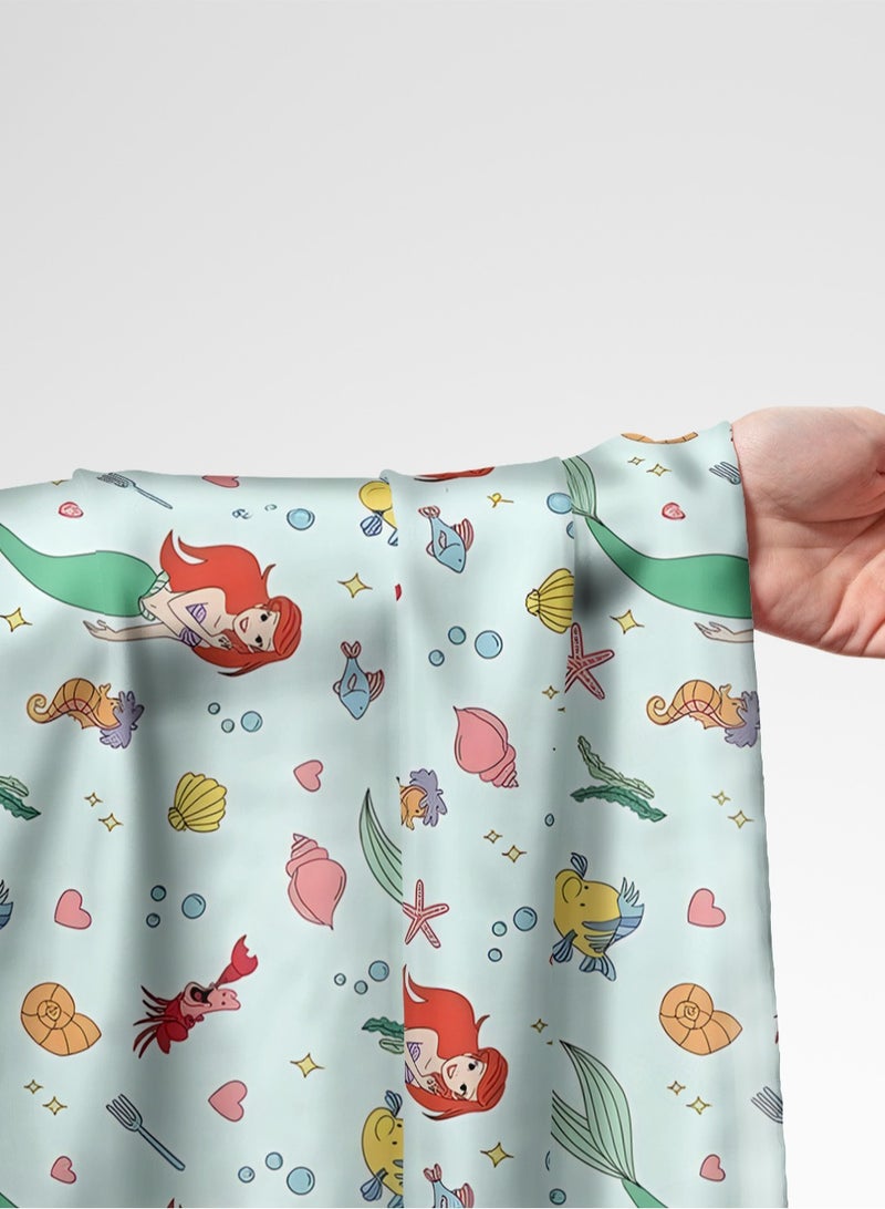 Vellato Al Lail Aramny Silk Fabric By The Yard Light Blue Red Mermaids Fish Jalabiya Makhweer Dressmaking 58 Inches Width - Image 1