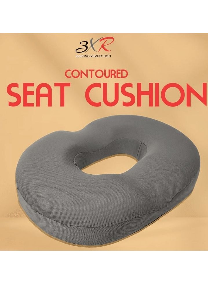 3 اكس ار وسادة المقعد على شكل دونات لكرسي السيارة والمكتب المنزلي ، وسادة من الإسفنج الميموري المحاطة على شكل دونات قطعة واحدة - Image 1