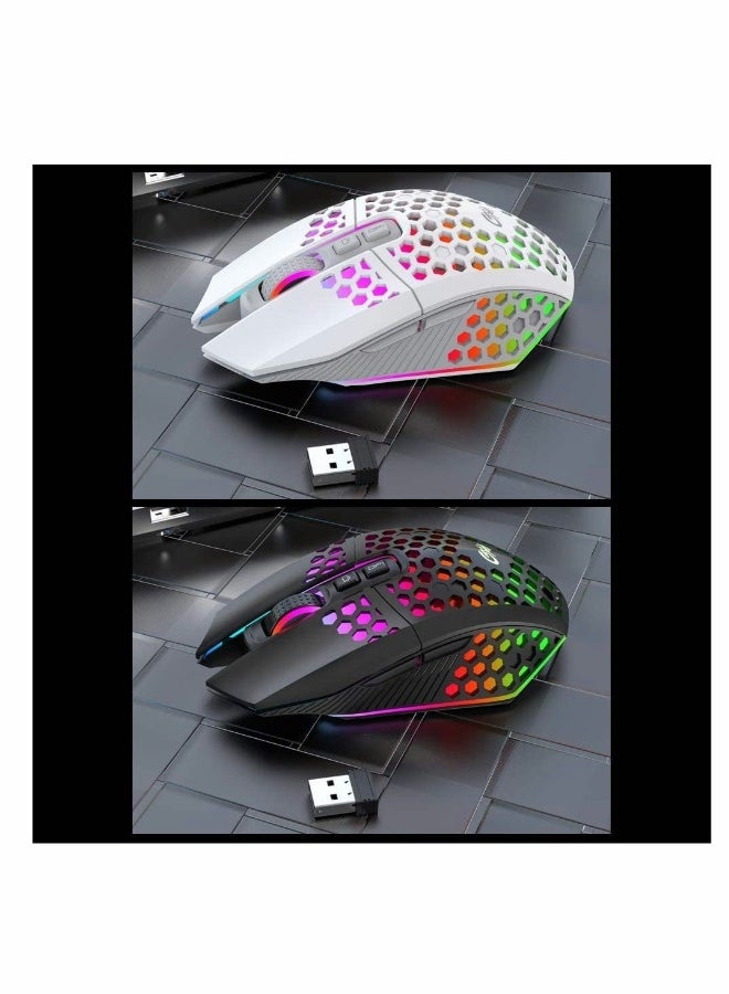 Mouse, Wireless Gaming Mouse Lightweight Rechargeable USB Mouse with 8 keys Back-to-desktop on 3 Adjustable DPI Levels 4 Modes - Image 3