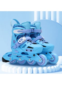Adjustable Skating Shoes with Four PU Wheels Professional Design Skates can Convert into 3 Mode Wheel Inline Double Roller and Three Point Wheel M(29-32)