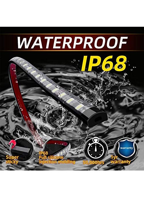 FUGUANG Fuguang 2PCS 70inch IP68 Truck LED Board Running Lights Side Marker Flexible Step Strip Lights White & Amber Turn Signal Combo Kit (IP68)  - Image 4