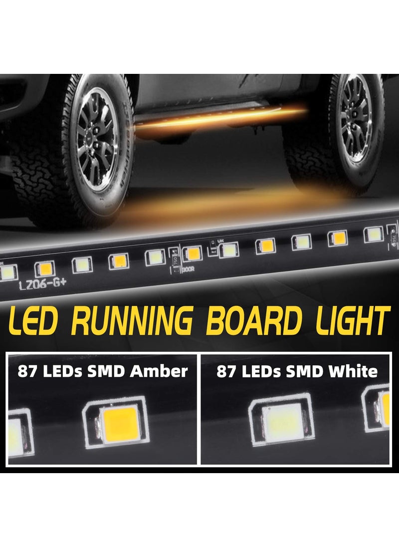 FUGUANG Fuguang 2PCS 70inch IP68 Truck LED Board Running Lights Side Marker Flexible Step Strip Lights White & Amber Turn Signal Combo Kit (IP68)  - Image 5