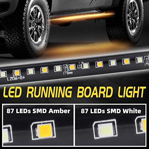 Fuguang 2PCS 70inch IP68 Truck LED Board Running Lights Side Marker Flexible Step Strip Lights White & Amber Turn Signal Combo Kit (IP68) - Image 5