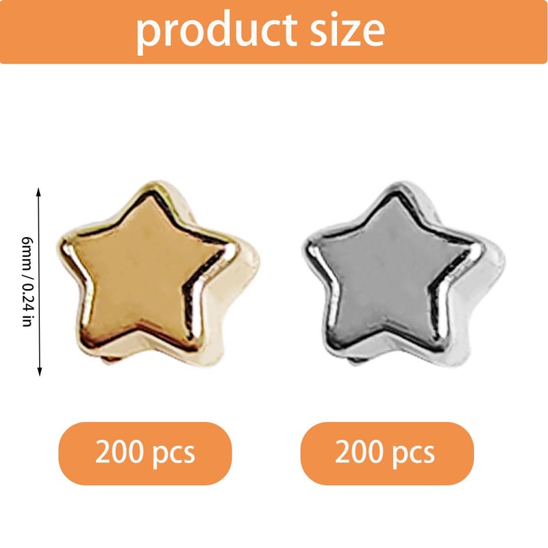 ZYYC 400 Pieces Star Shape Spacer Beads  Star Spacer Beads  Star Beads Gold  Gold Star Beads  6Mm Star Spacer Beads  Spacer Beads Star  Large Hole Star Loose Beads  Star Spacer Beads Accessories - Image 4