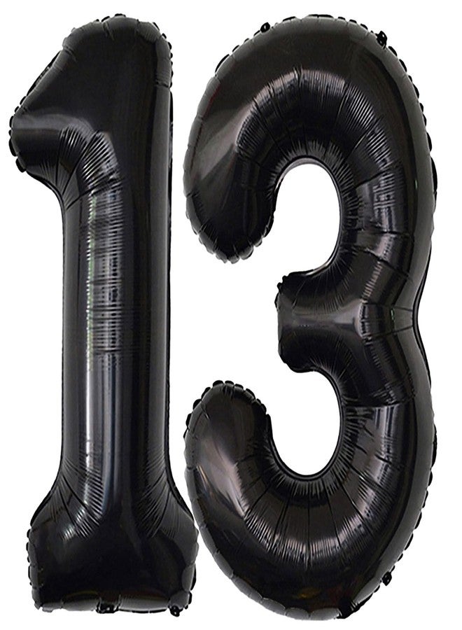 WEIKA 40 Inch Black Foil Mylar Balloon | 13th Birthday Decorations for Girls And Boys | 13 Birthday Balloon for Girls And Boys | 13th Anniversary Decoration | Birthday Party | Wedding - Image 1